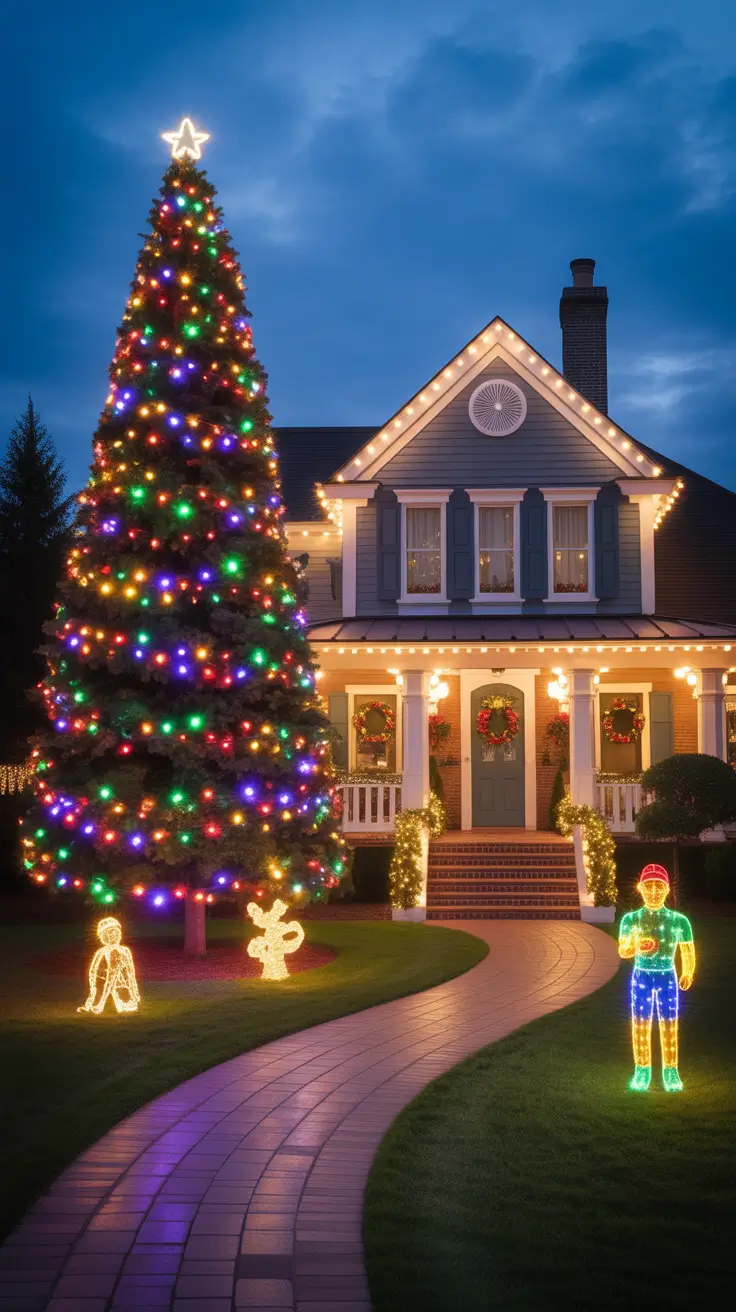 Bold Outdoor Christmas Light Display