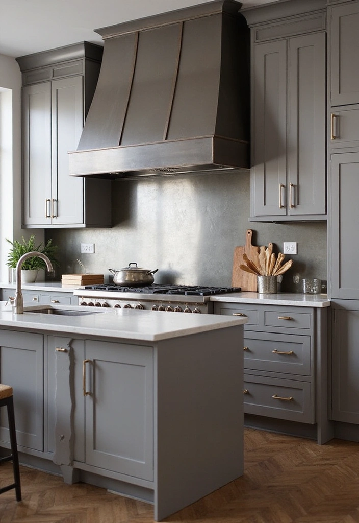 Industrial Iron and Steel Kitchen Backsplash