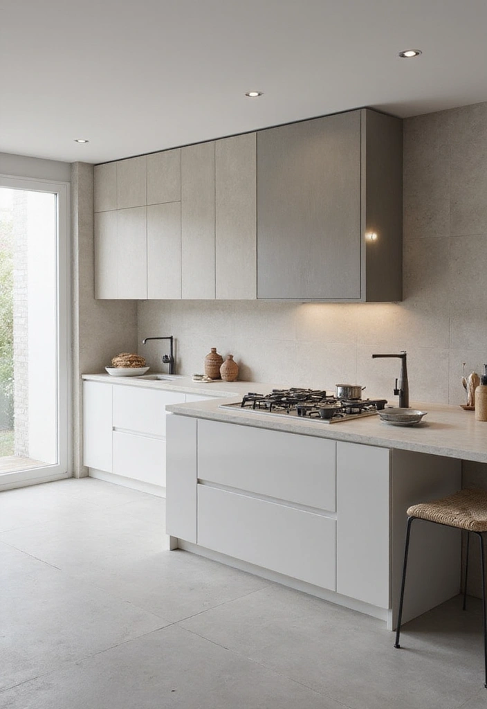 Streamlined Minimalist Flat Tiles for Kitchen Backsplash
