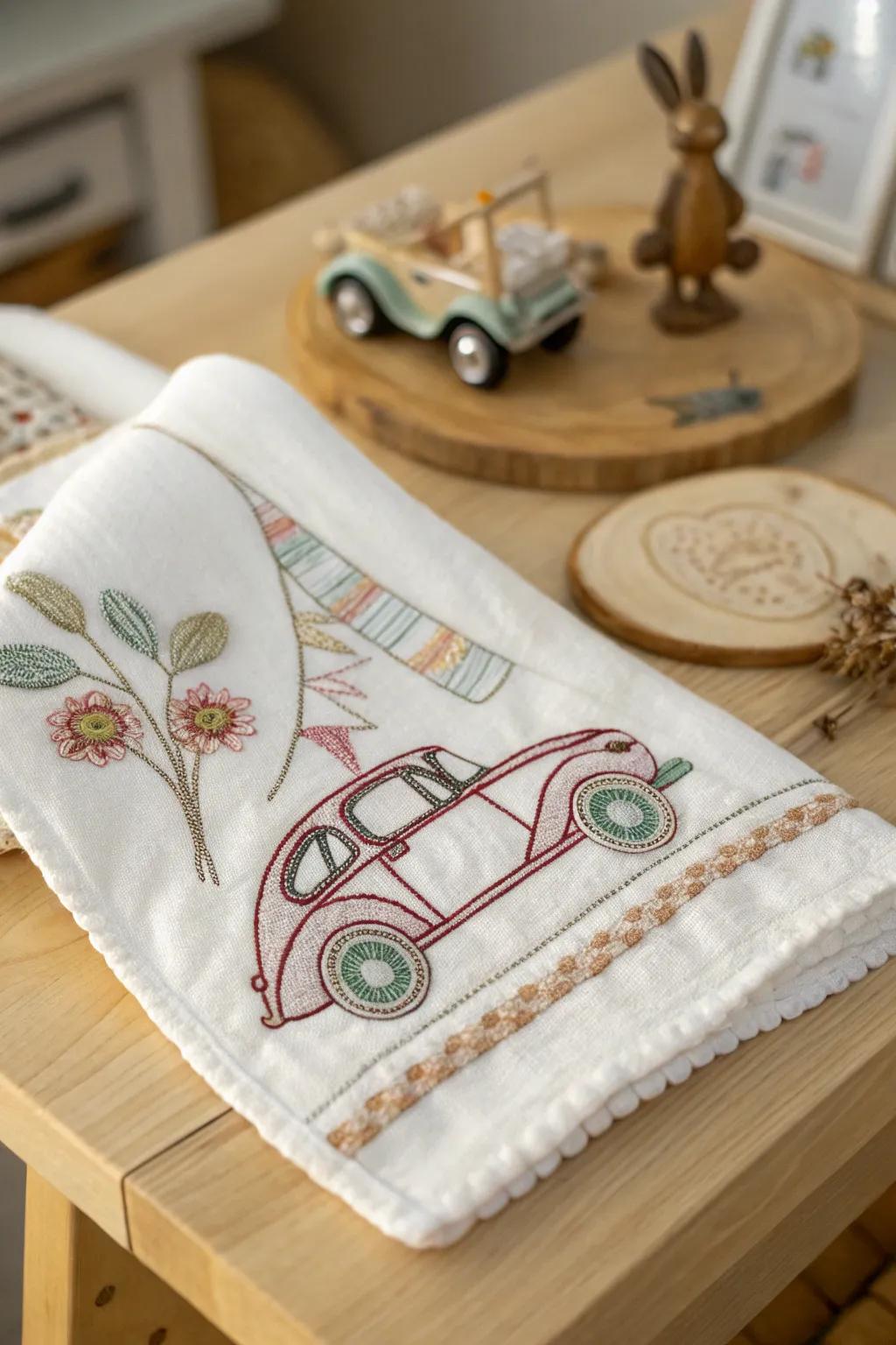 Classic charm with vintage-inspired embroidered designs.