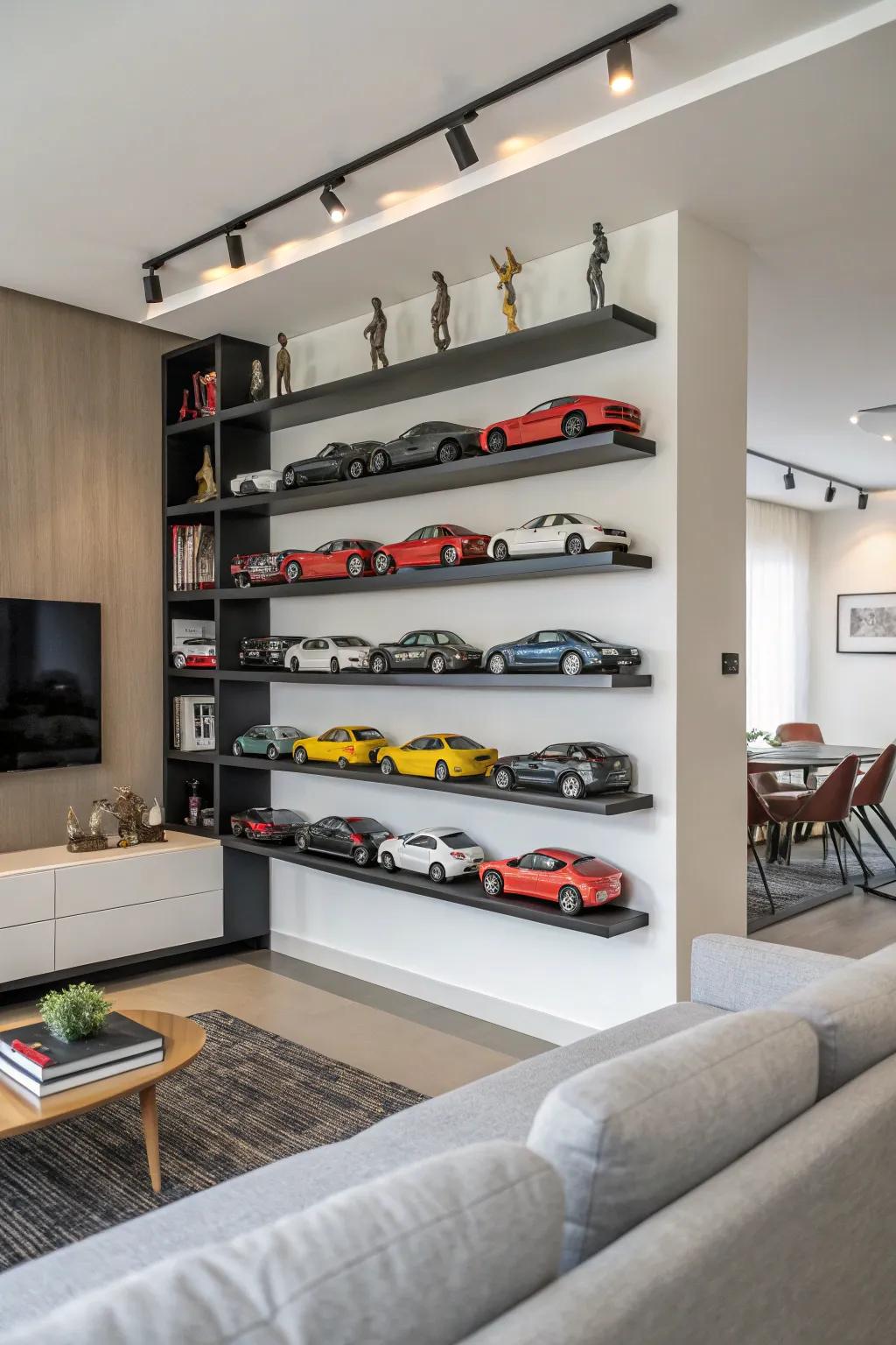 Turn your wall into an artful display with miniature models.