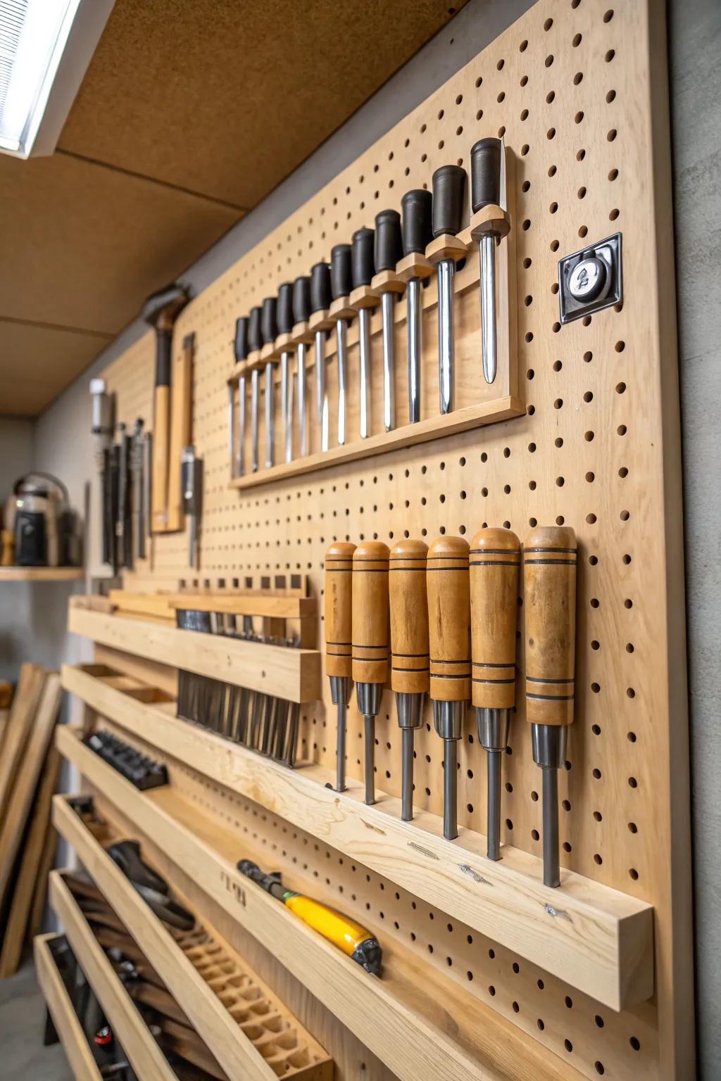 Elevate your garage's organization with creative pegboard accessories that blend utility and style.