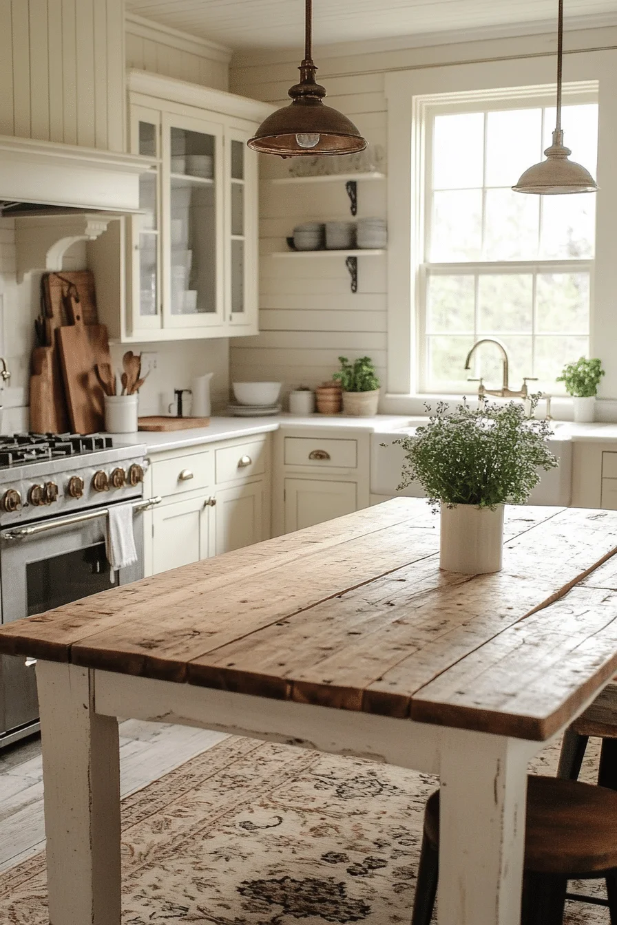 Ivory farmhouse kitchen walls