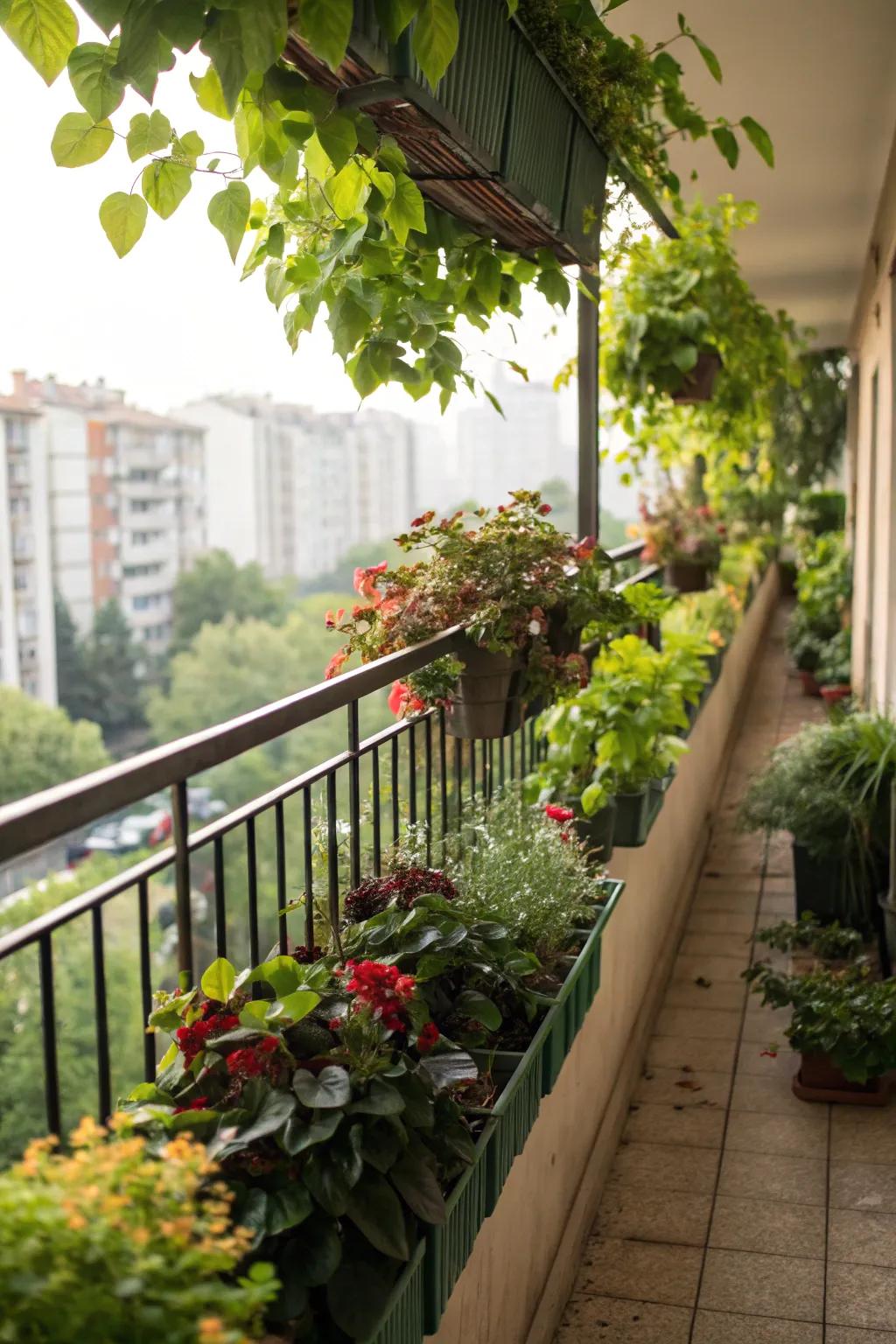 Vertical garden enhancing balcony greenery