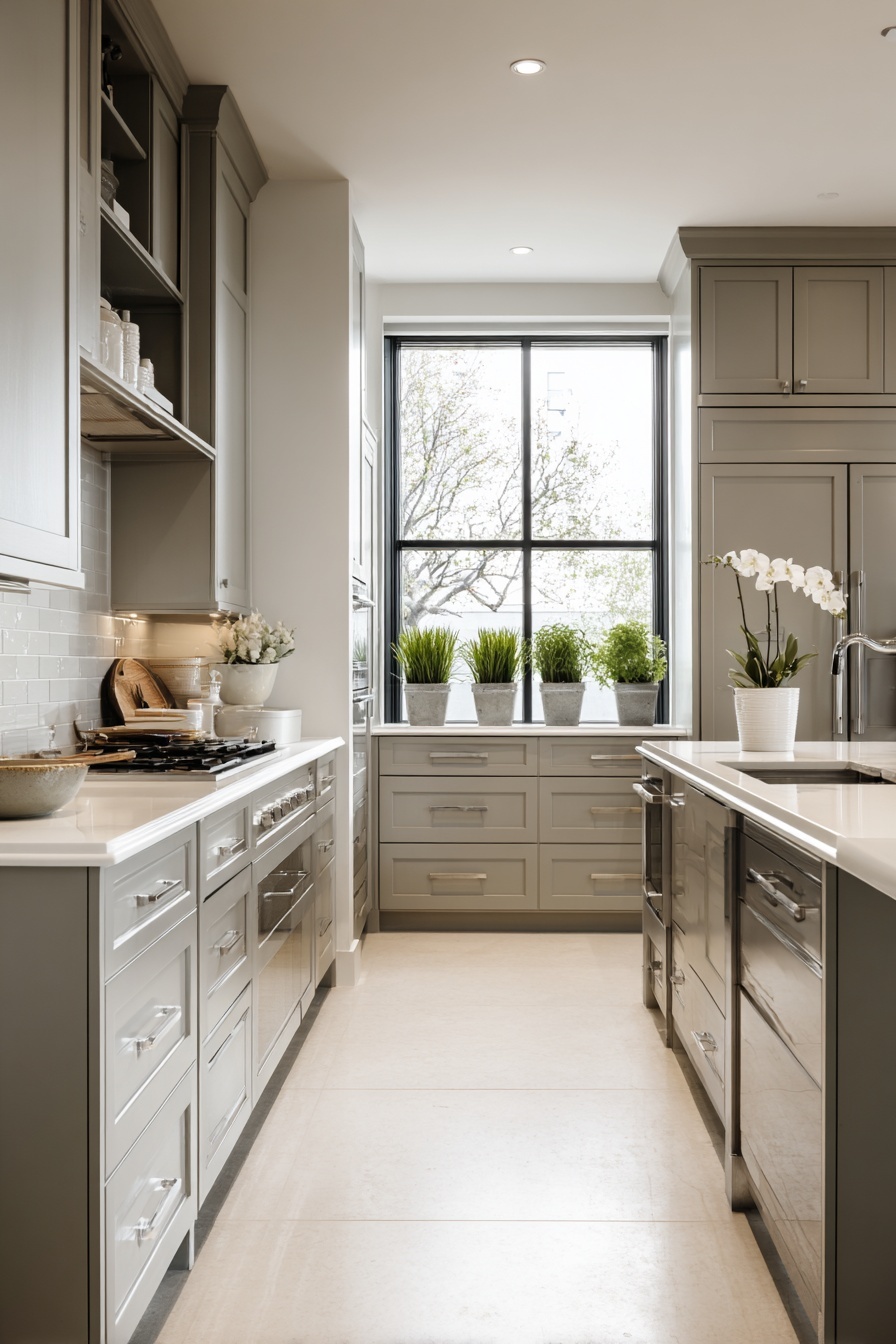 Transform Cabinets with Light Grey Paint