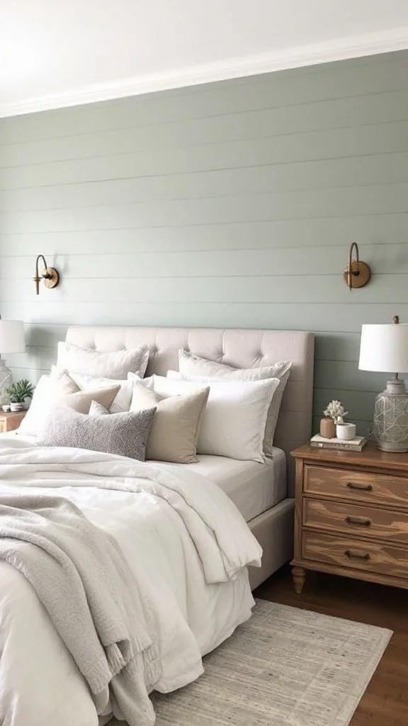 Serene Sage Shiplap Wall Accent