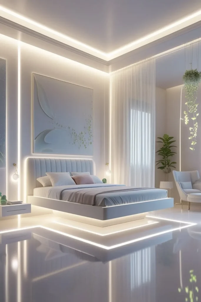 Floating Bed Illusion for Ethereal Levity