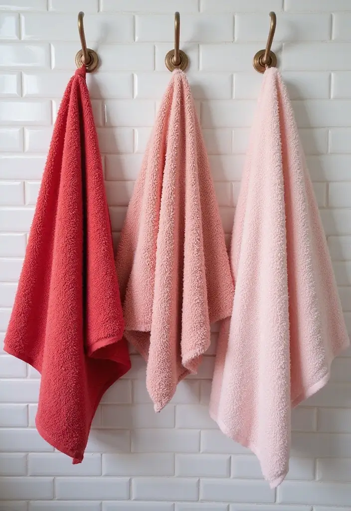 Stylish Decorative Towels in Pink and Red