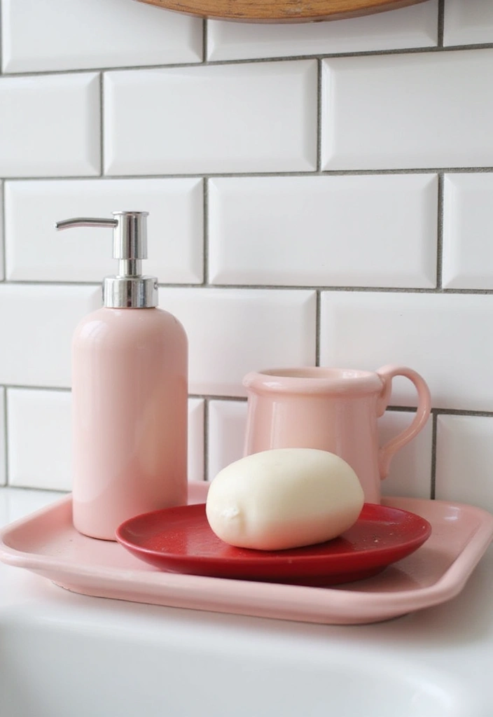 Sophisticated Bath Accessories in Pink and Red