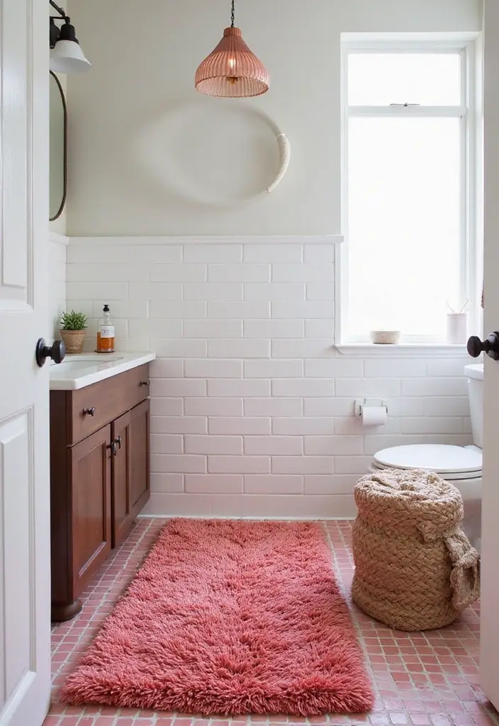 Cozy Textured Rugs in Pink and Red