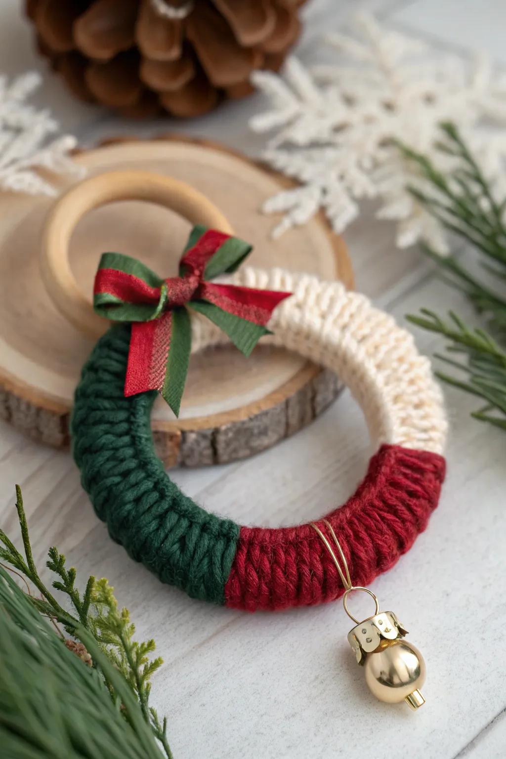 Celebrate the holiday season with charming mini yarn wreaths that combine Nordic minimalism and boho vibes.