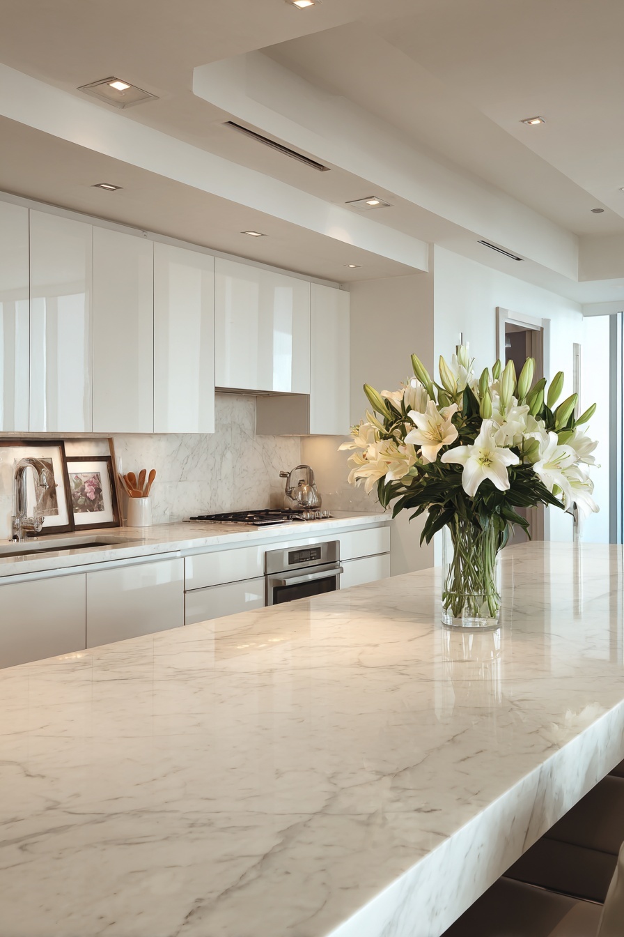 Incorporate White Marble Countertops