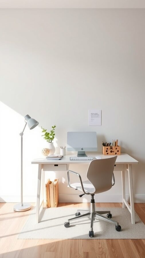 Streamlined and Organized Desk Area Clean and organized home office desk