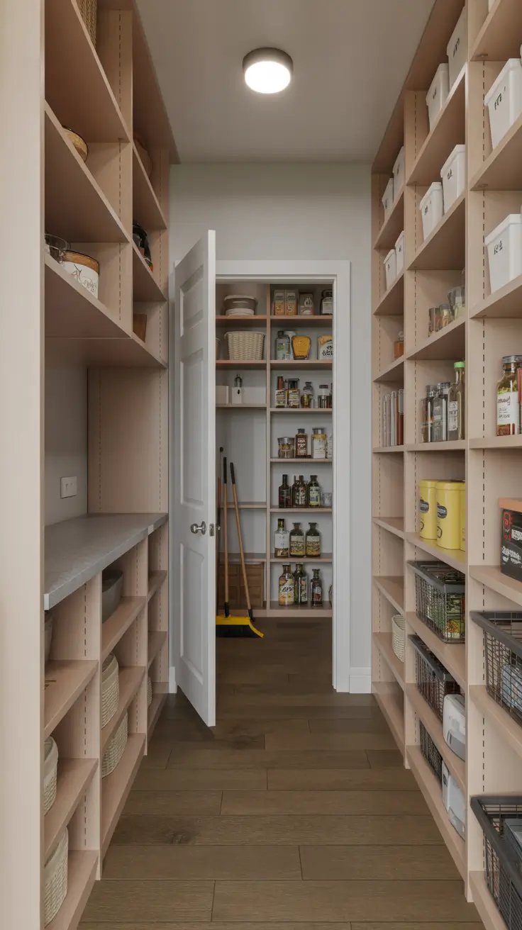 Smart Narrow Walk-In Pantry Layouts and Storage Solutions