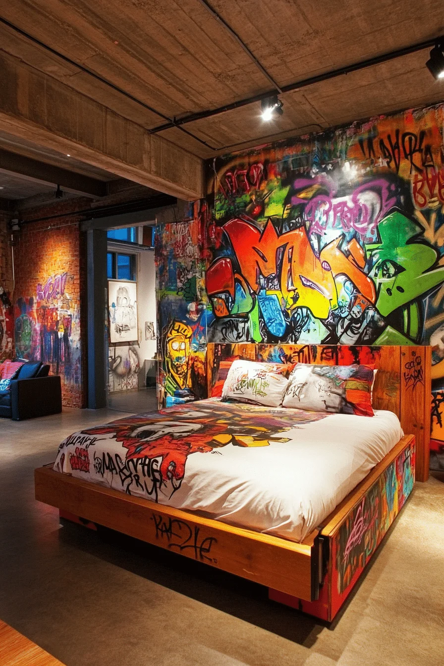 Graffiti-inspired bedroom