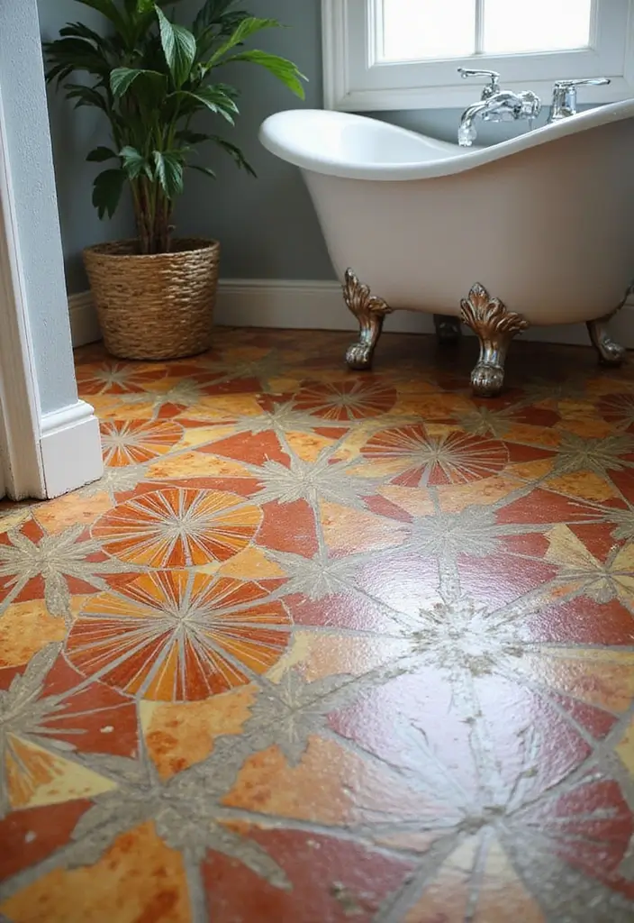 Starburst Flooring in Bathroom