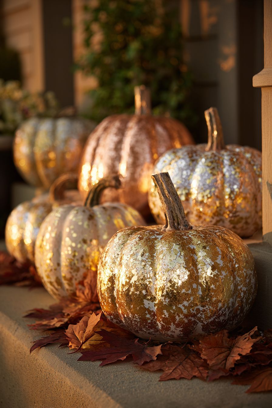 Paint Pumpkins with Metallic Sprays