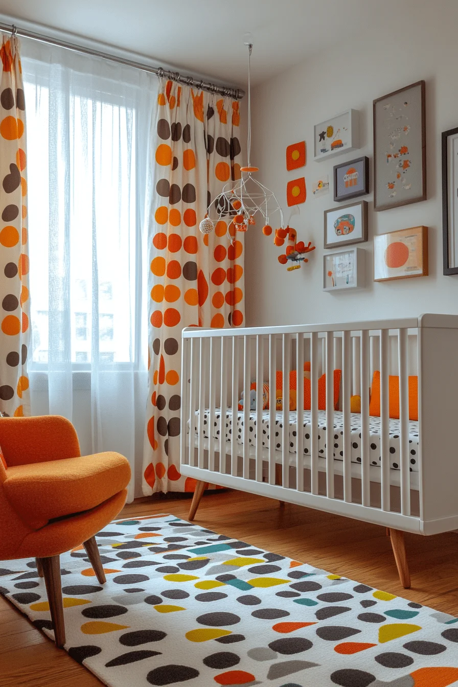Retro nursery design with colorful furniture