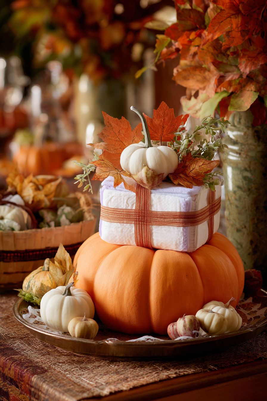 Transform a Pumpkin into a Diaper Cake