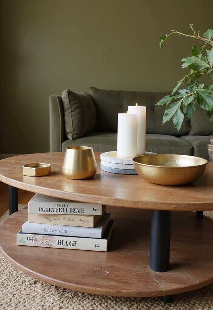 Bold Accessories for Olive Green Living Room