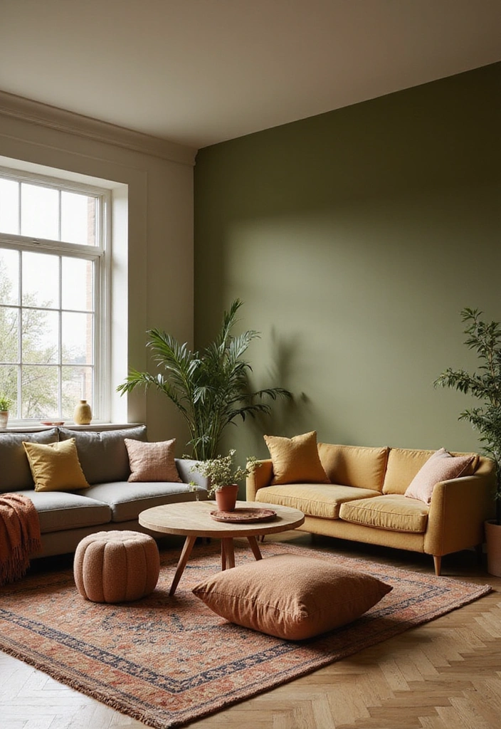 Complementary Warm Colors with Olive Green