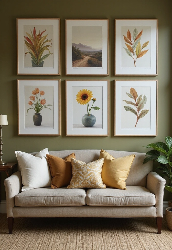 Statement Art Pieces for Olive Green Wall