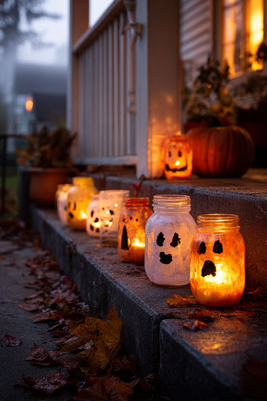 Transform Jars into Spooky Candle Holders