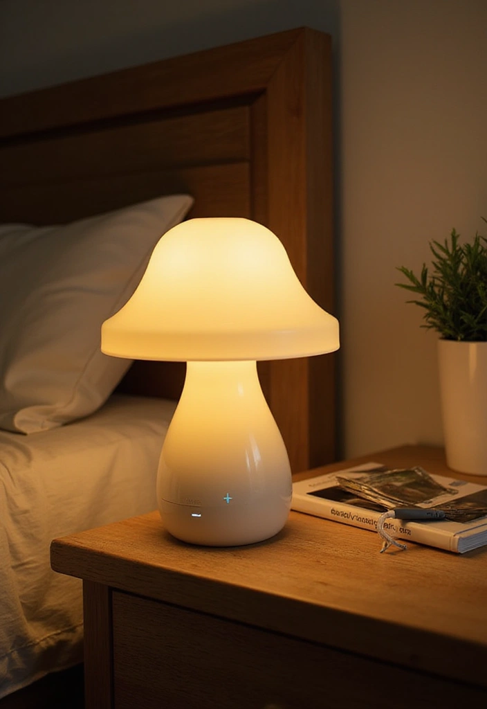 Mushroom lamp with USB port