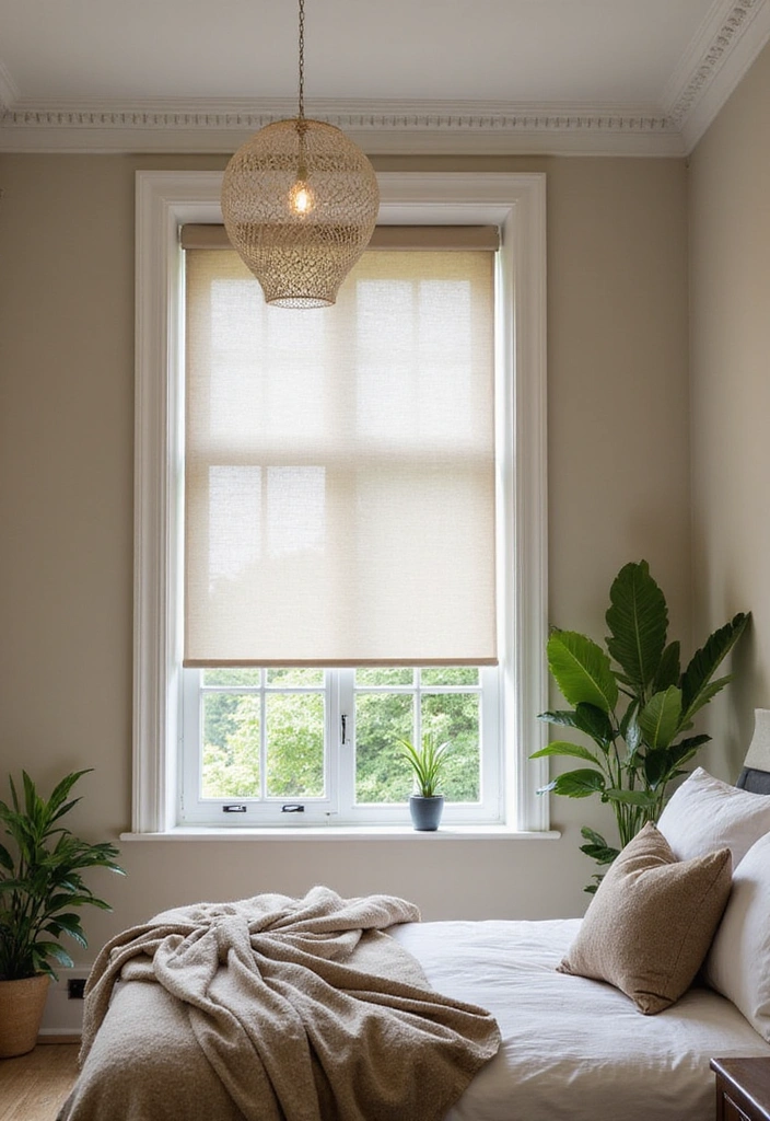 Eco-Friendly Window Treatments in Industrial Bedroom