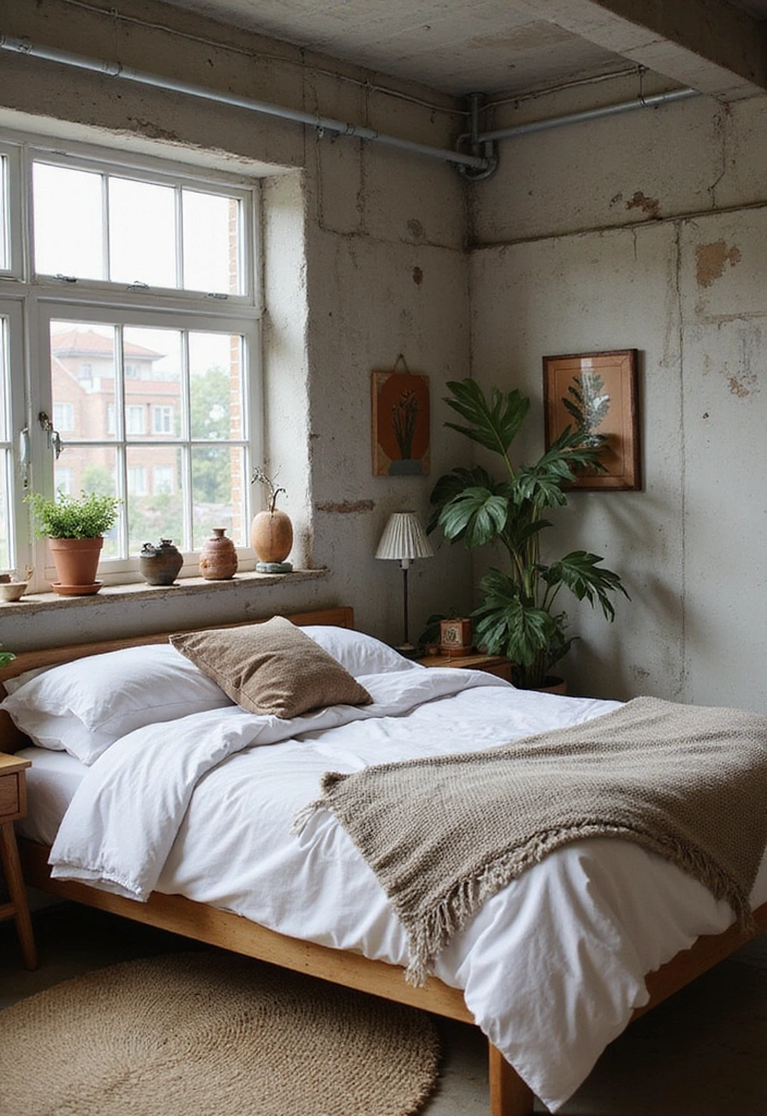 Sustainable Decor Accessories in Industrial Bedroom