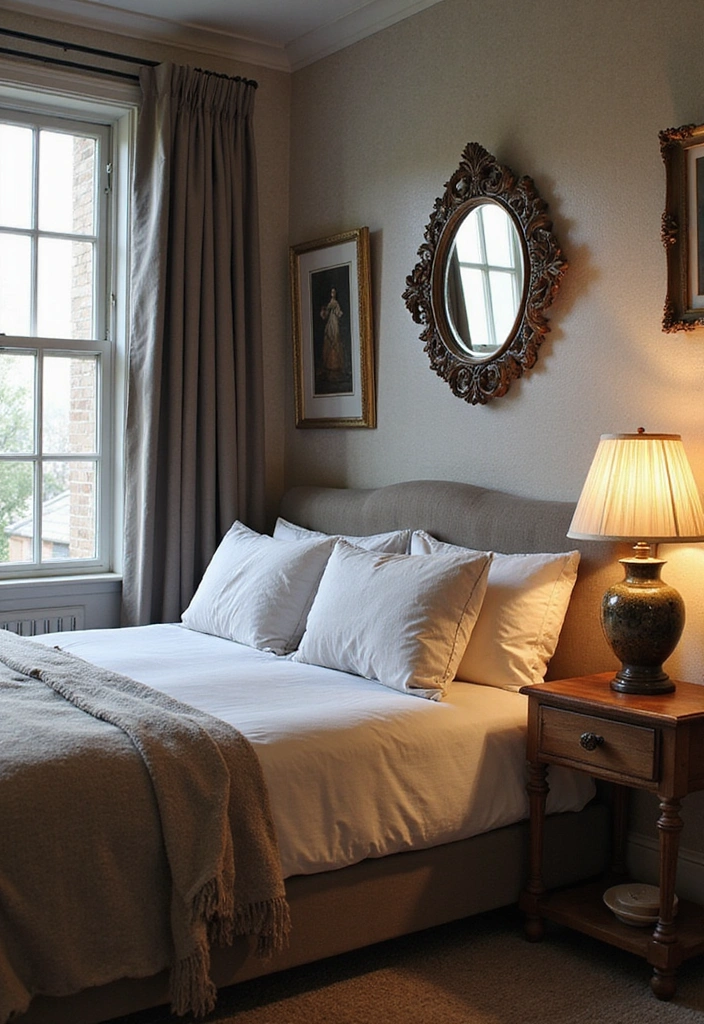 Vintage Accents in Industrial Bedroom