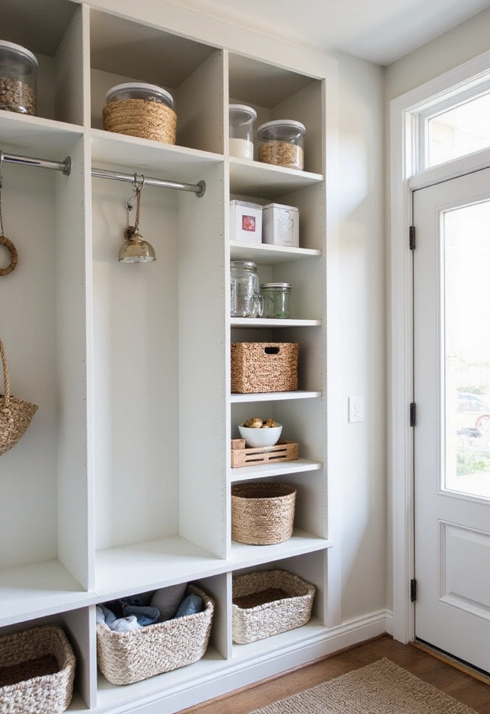 Clear Containers for Mudroom Organization