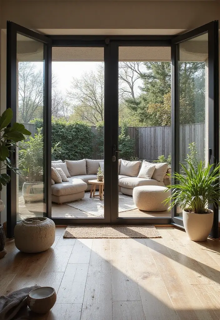 Scandinavian Living Room Outdoor Connection