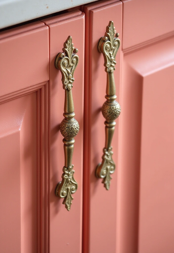 Custom Hardware on Coral Cabinets