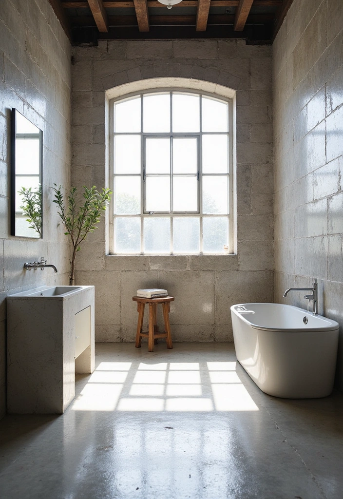 Natural Light in Industrial Bathroom