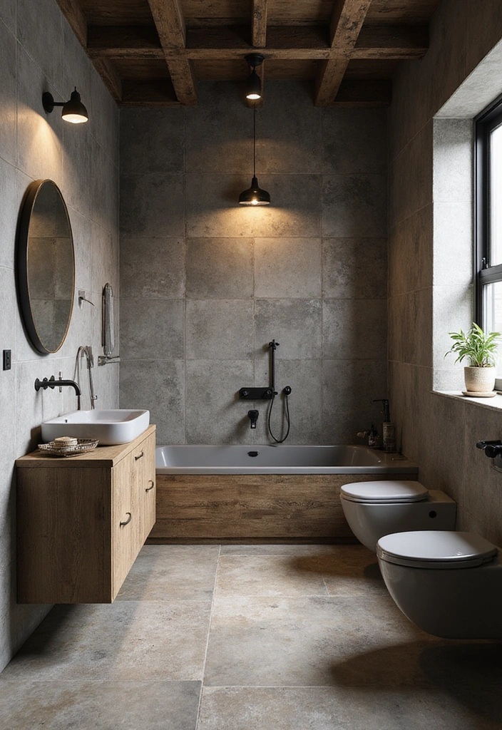 Luxury Finishes in Industrial Bathroom