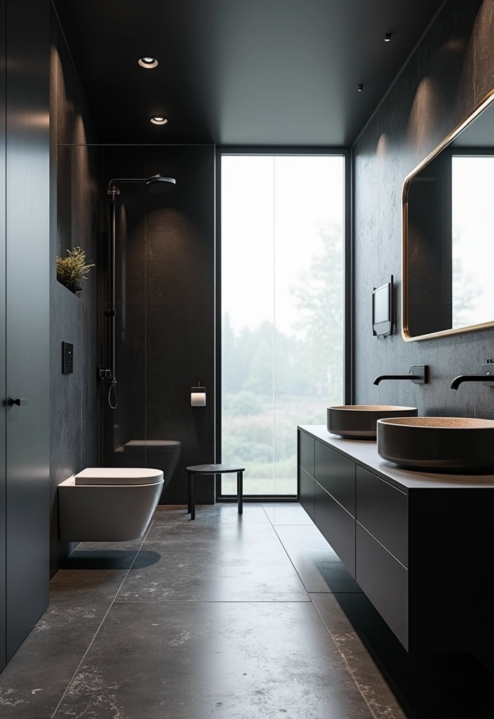 Monochrome Industrial Bathroom Design