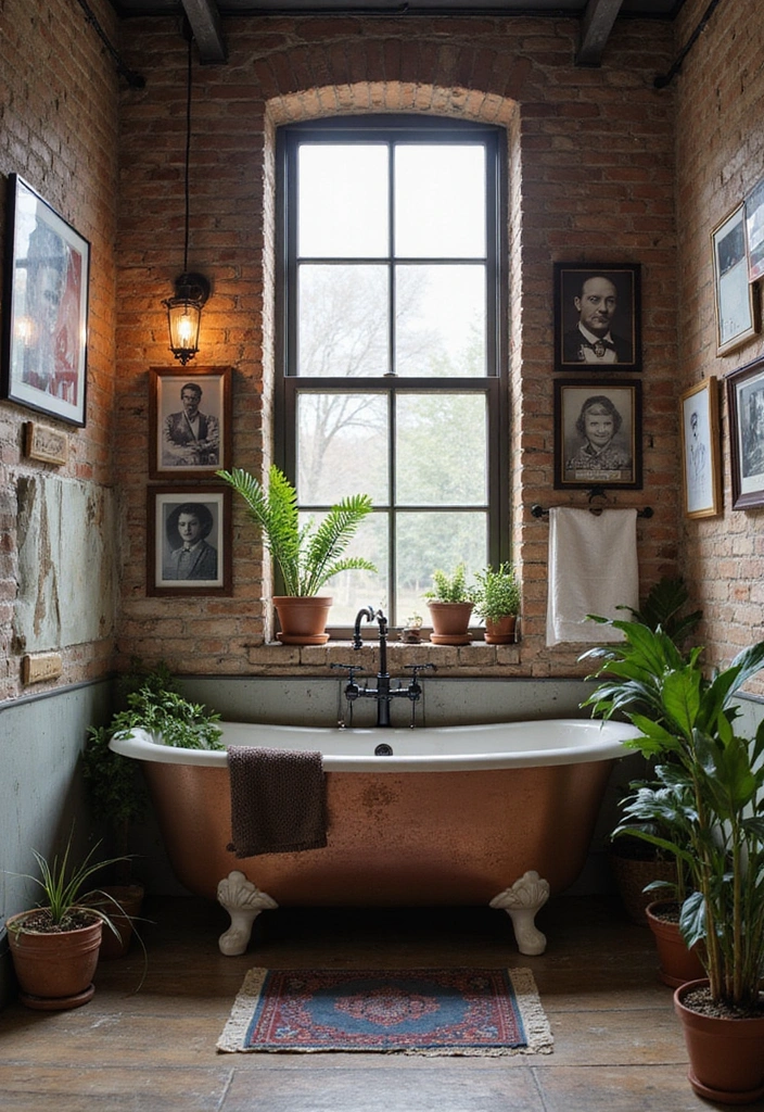 Personalized Decor in Industrial Bathroom