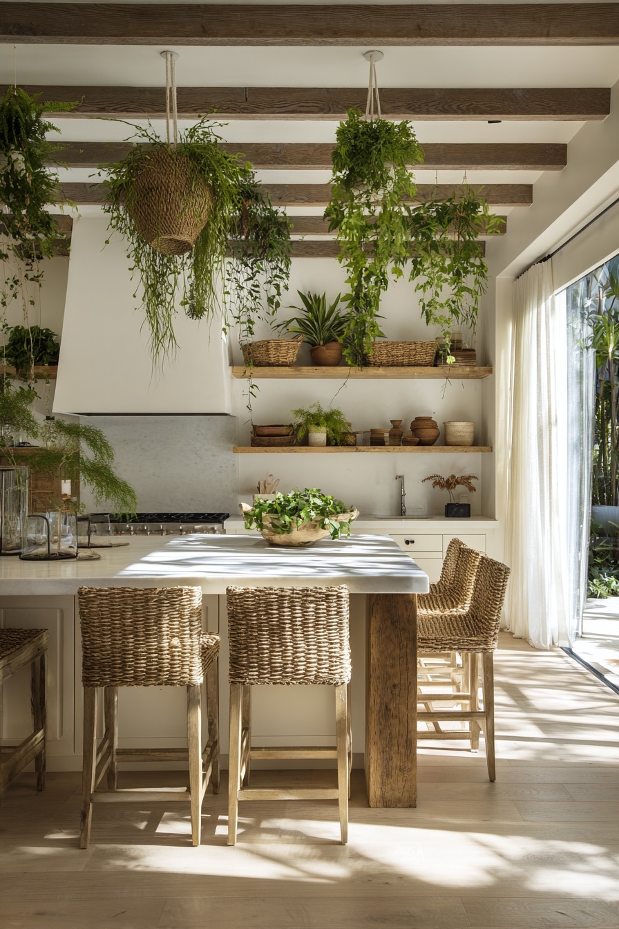 Add Rattan Bar Stools for Texture