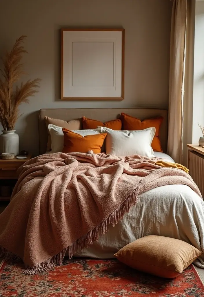 Earthy Textiles in Bedroom Decor