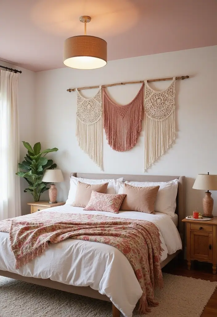 Blush Lights with Bohemian Fabrics