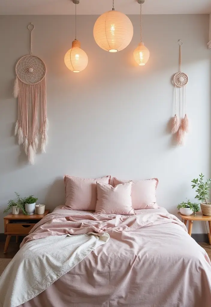 Blush Lights with Bohemian Dreamcatchers