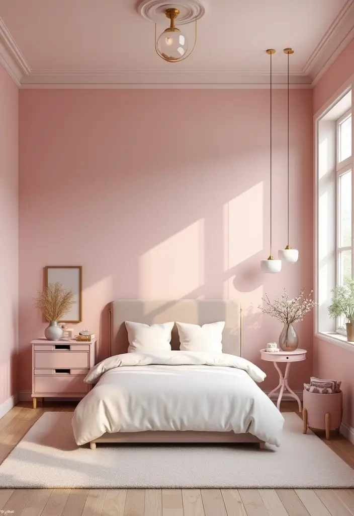 Blush Lights Complementing Pastel Furniture