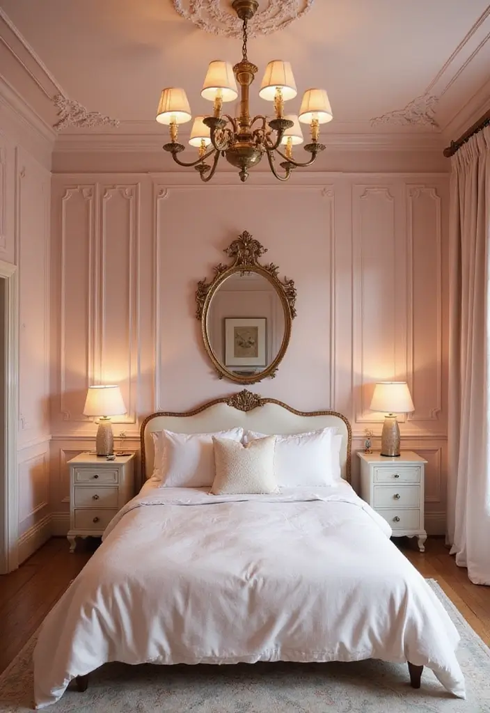 Blush Lights with Antique Mirrors