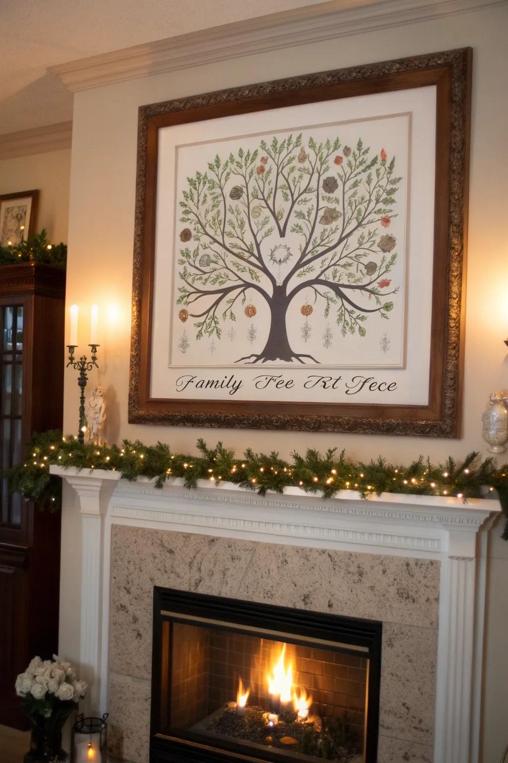 Custom family heritage artwork as a touching gift for Dad's milestone birthday.