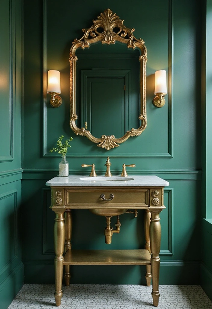 Emerald Luxe Dark Green Bathroom