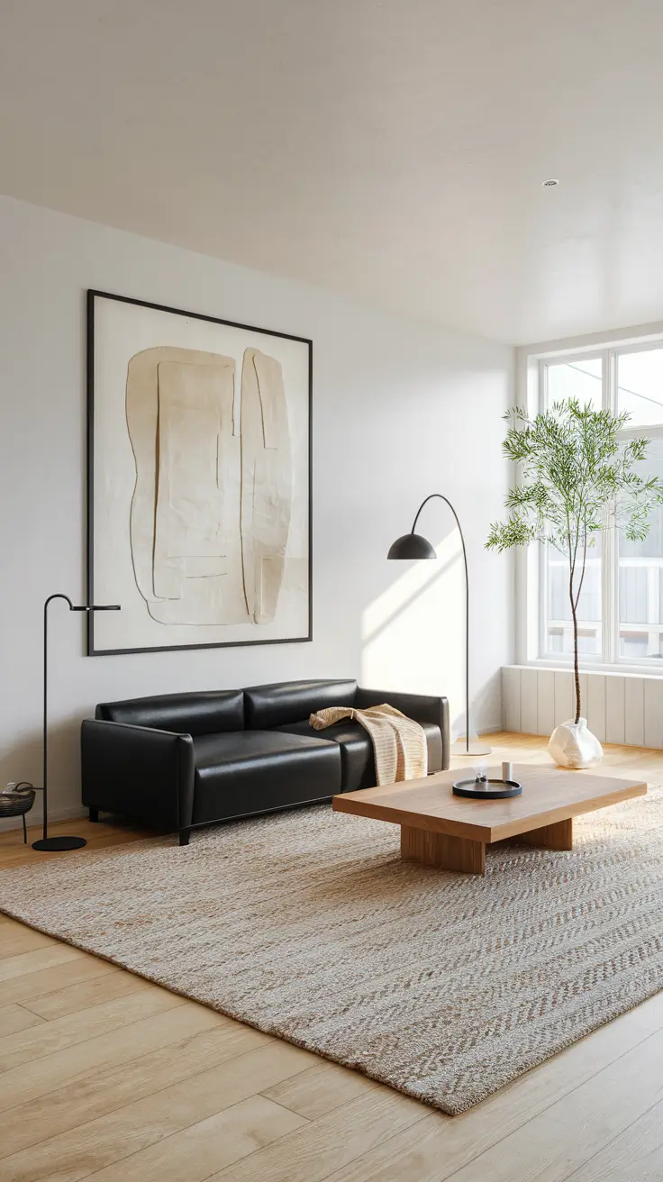 Modern Minimalist Black Sofa Living Room