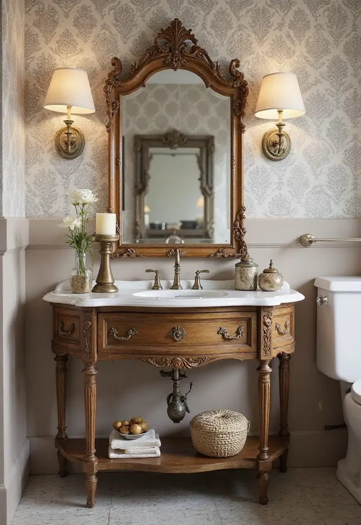 Antique Table Bathroom Vanity