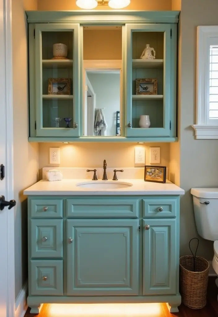 Upcycled Kitchen Cabinet Vanity