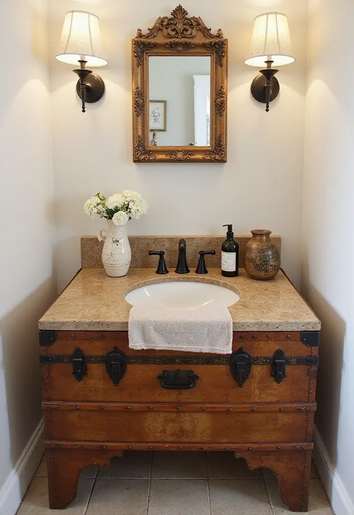 Vintage Trunk Vanity